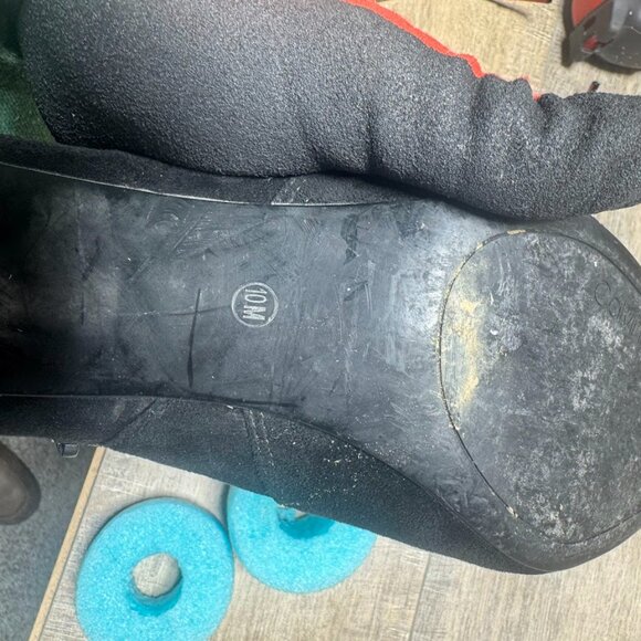 Calvin Klein Black Suede Thigh High Boots Women's Size 10 - Picture 6 of 8